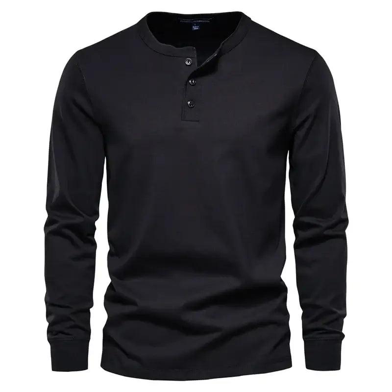 Men Casual Solid Color Long Sleeve Soft T-Shirt for Men - SAMFILS