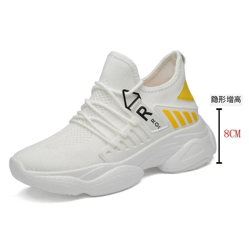 Men Elevator Shoes Man Breathable Casual Shoes Hidden Heels - Samslivos