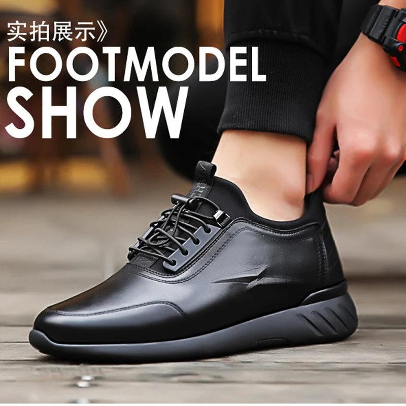 Men Elevator Shoes Invisible Insole Men Heighten Increased - SAMFILS