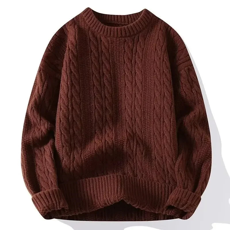 Round Neck Sweater Loose-fit Knitted Style Knitwear