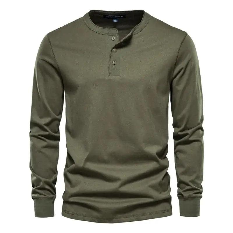 Men Casual Solid Color Long Sleeve Soft T-Shirt for Men - SAMFILS