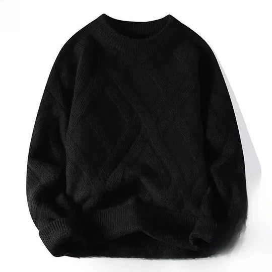 Round Neck Sweater Loose-fit Knitted Style Knitwear