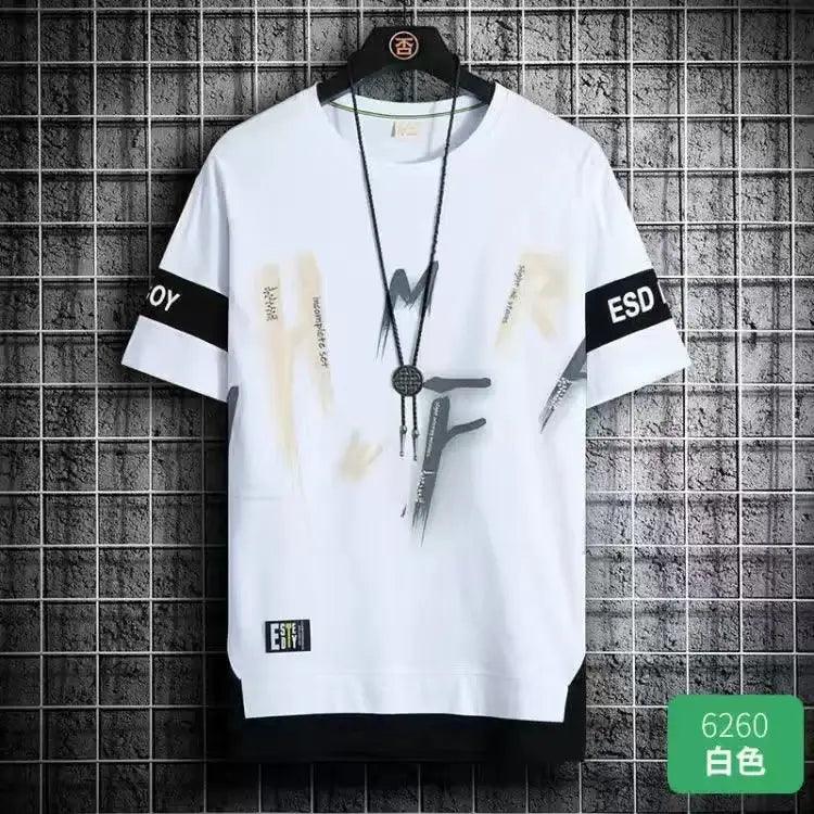 Men's T Shirts Korean Fashion Summer Short Sleeve Print - Samslivos