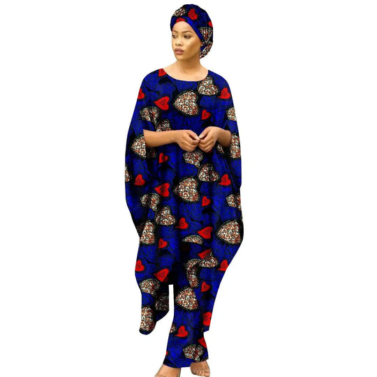 African Clothes for Women Dashiki Print Long Dress Pants - SAMFILS