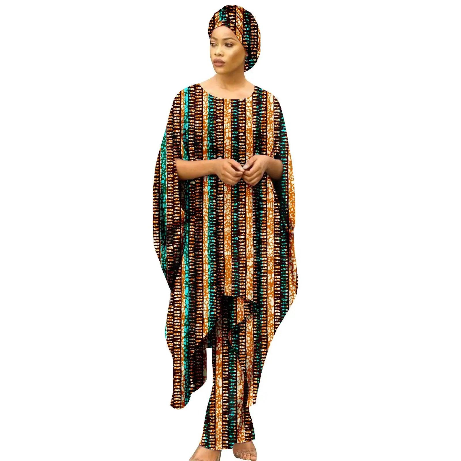 African Clothes for Women Dashiki Print Long Dress Pants - SAMFILS