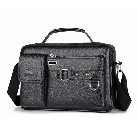 Fashion Men Shoulder Bag Business Crossbody Bags PU Leather - Samslivos