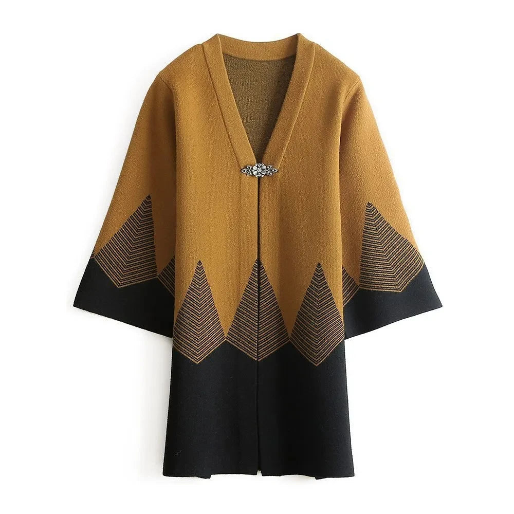 Knit Sweater Cardigan Jacket Noble Elegant Female Coat