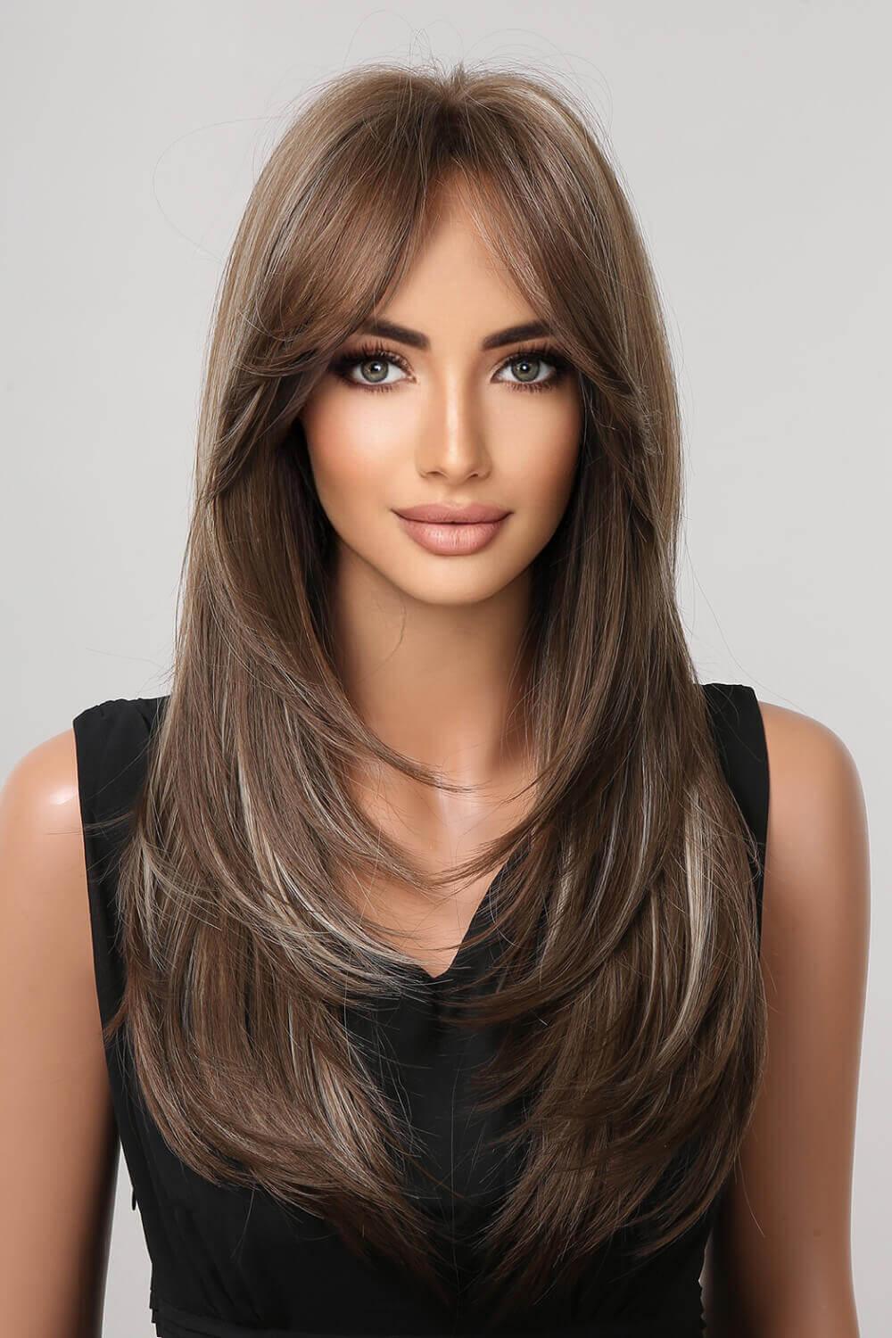 Full-Machine Wigs Synthetic 13*1" Long Straight 22" - Samslivos