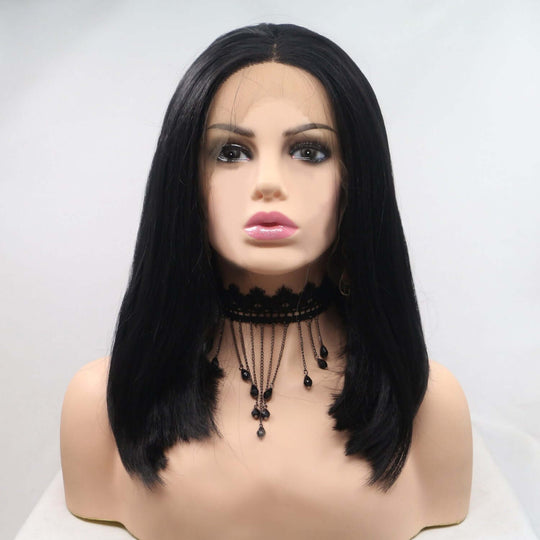 Lace Front Wigs 13*3" Synthetic Mid-length Straight - Samslivos