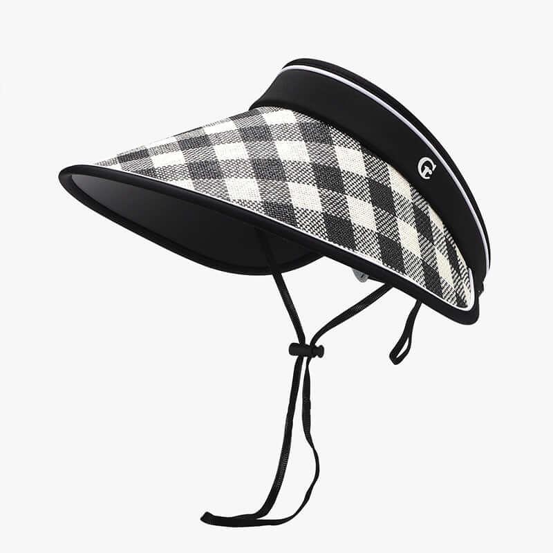 Plaid Natural Grass Adjustable Sun Hat - SAMFILS