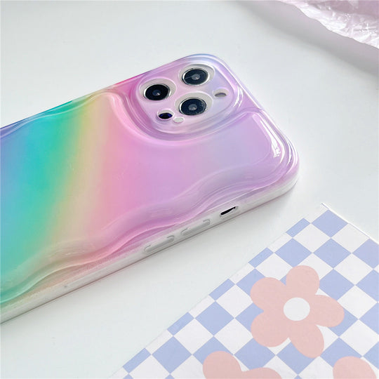 Transparent Rainbow Headset Drop Proof Phone Case