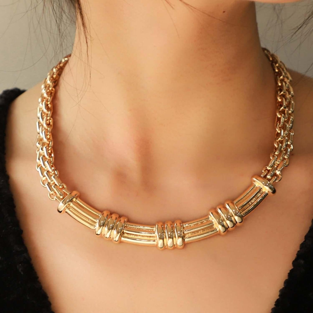 Alloy Iron Chain Necklace Copper Sulfide Jewel - SAMFILS