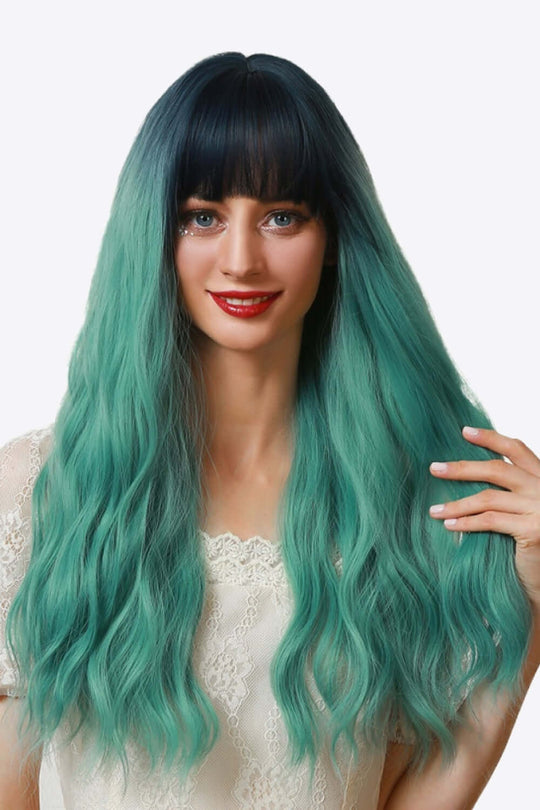 Full-Machine Wigs 13*1" Synthetic Long Wave 26" in Ombre - Samslivos