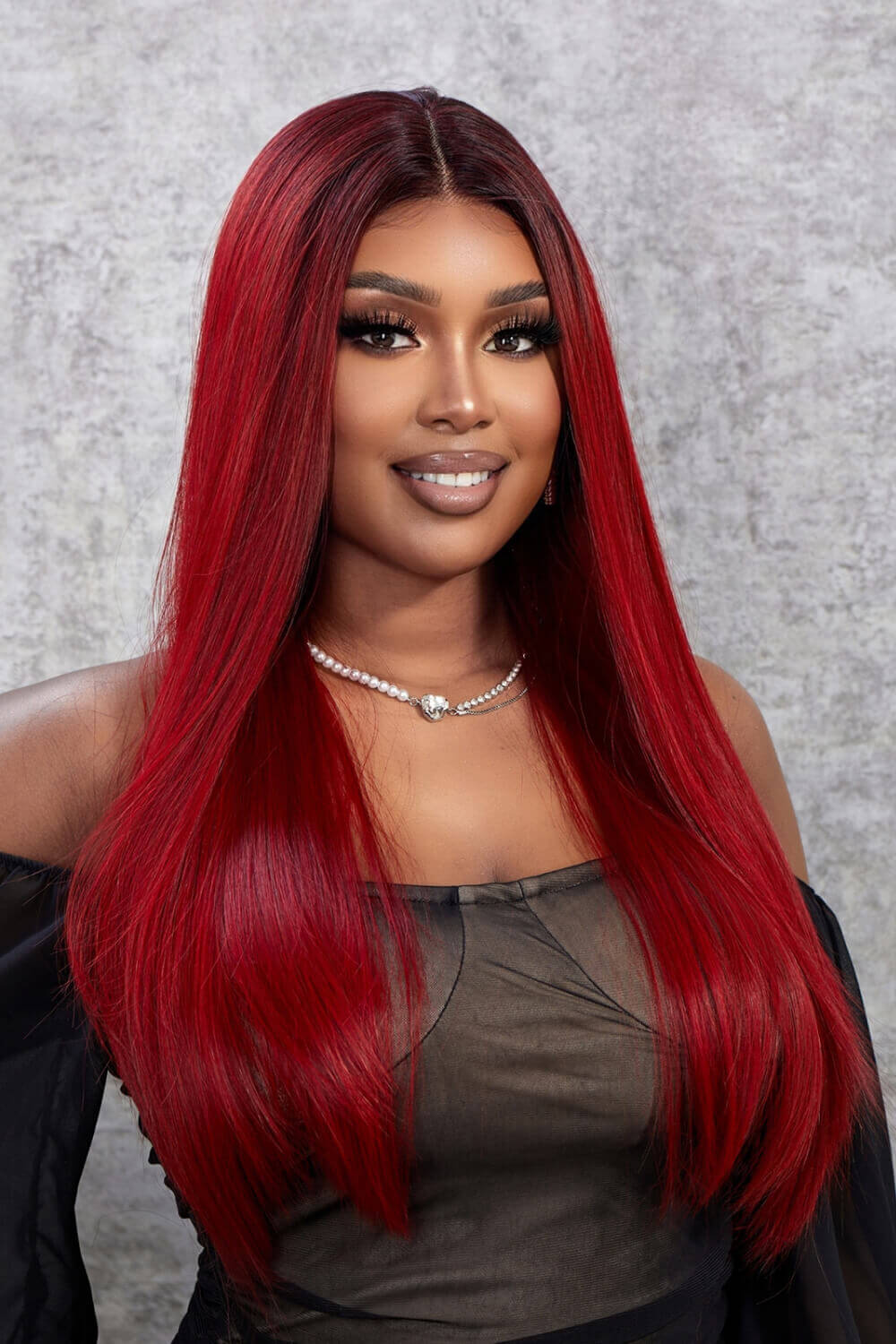 Lace Front Wigs 13*2" Synthetic Straight 26" 150% Density - Samslivos