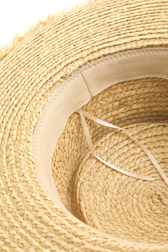 Fame Cutout Woven Straw Contemporary Hat - Samslivos
