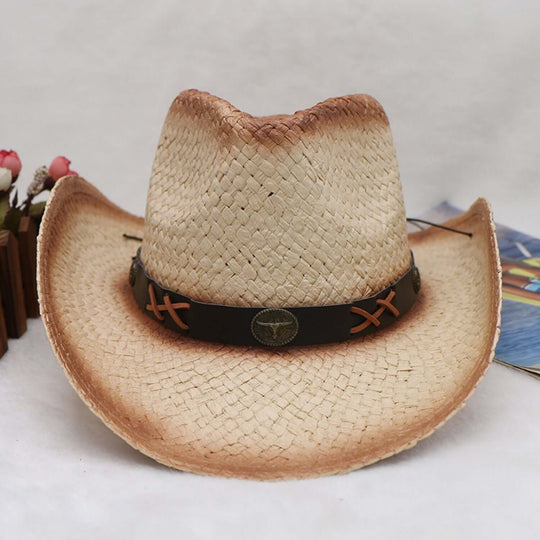 Papyrus Wide Brim Western Cowboy Hat - Samslivos