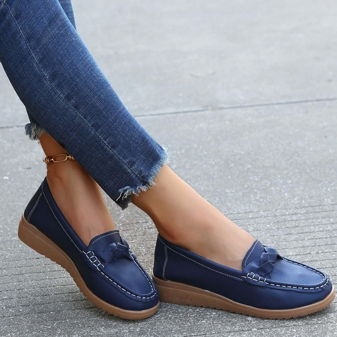 Weave Wedge Heeled Loafers - SAMFILS