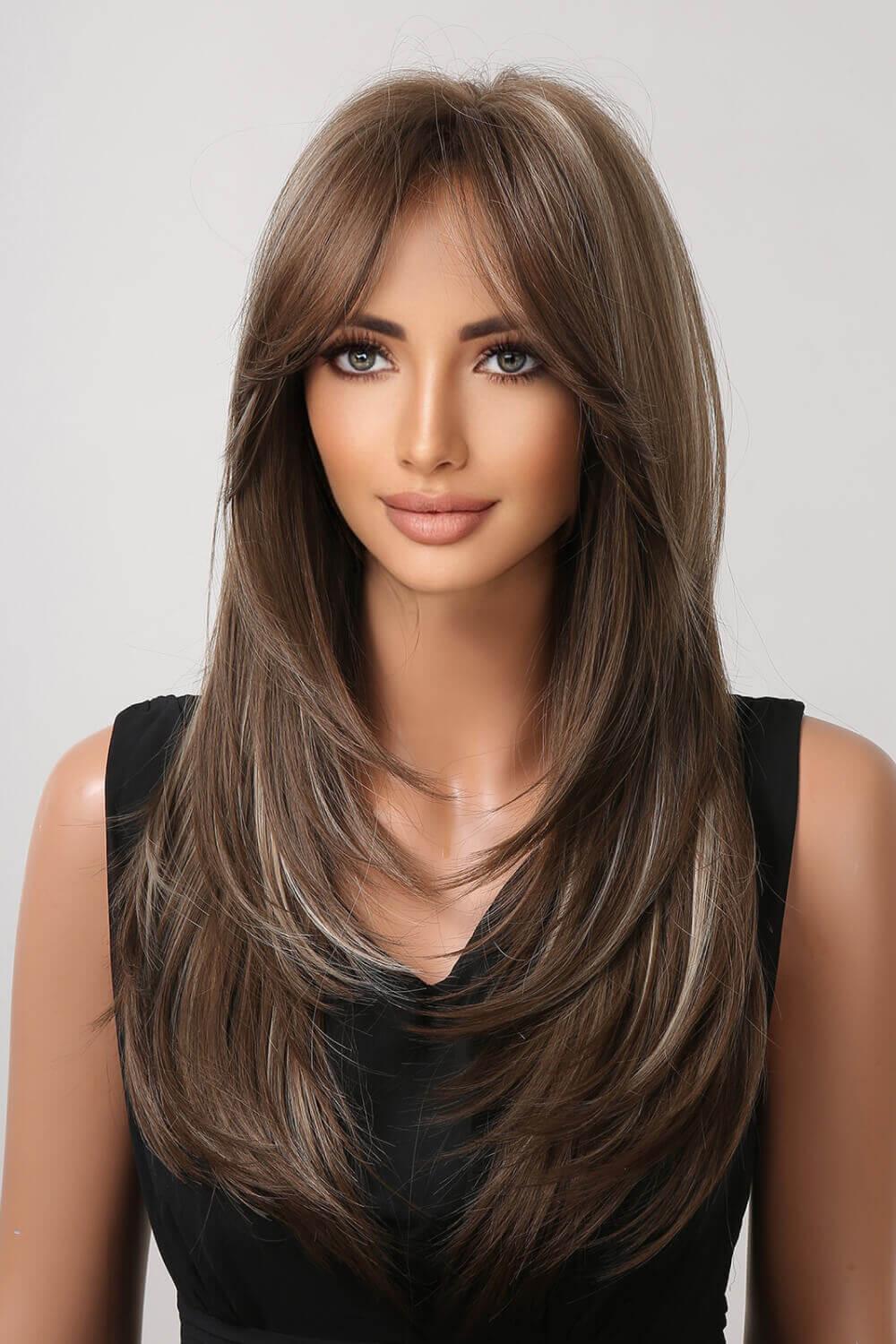 Full-Machine Wigs Synthetic 13*1" Long Straight 22" - Samslivos