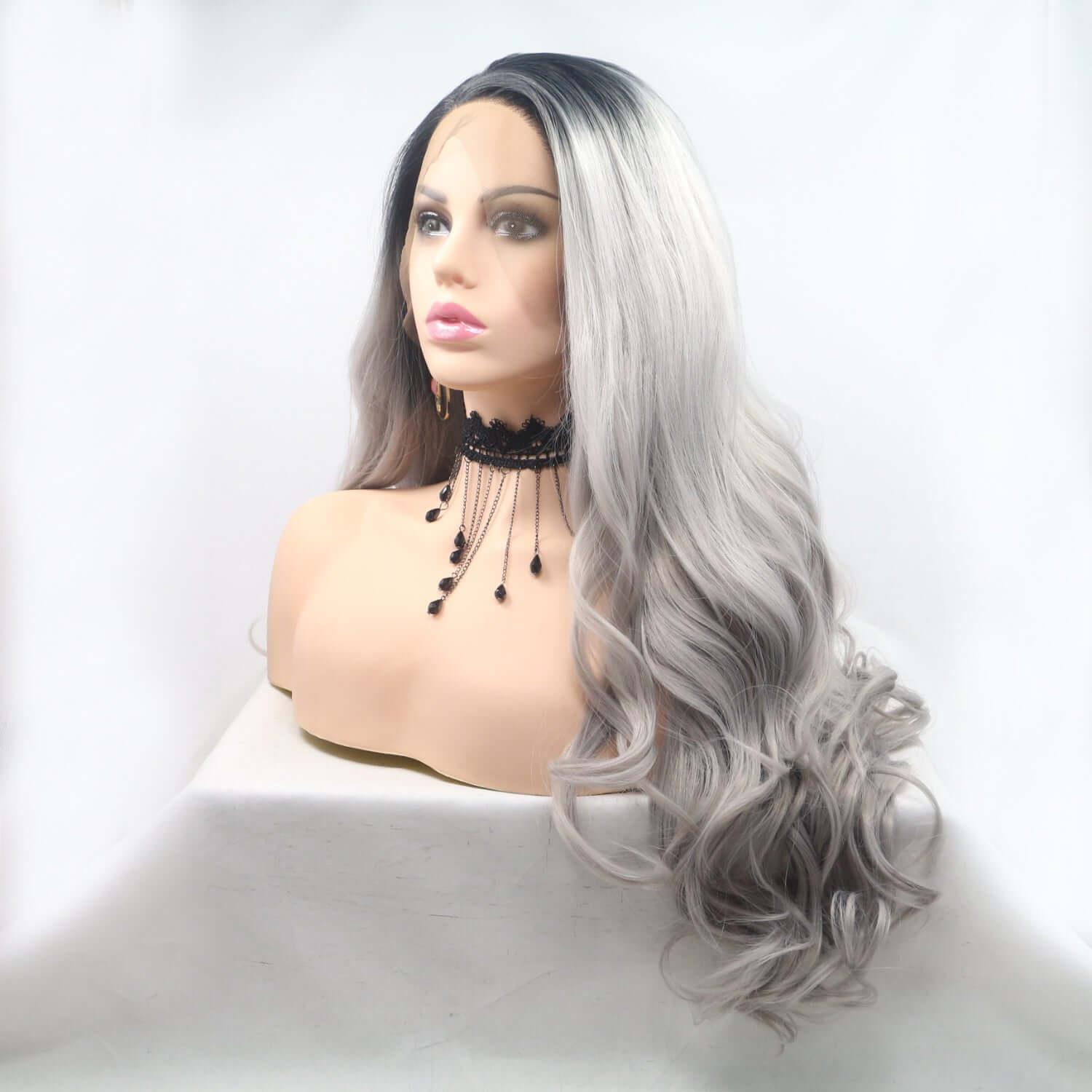 Lace Front Wigs 13*3" Synthetic Long Wavy 24" 130% Density - Samslivos