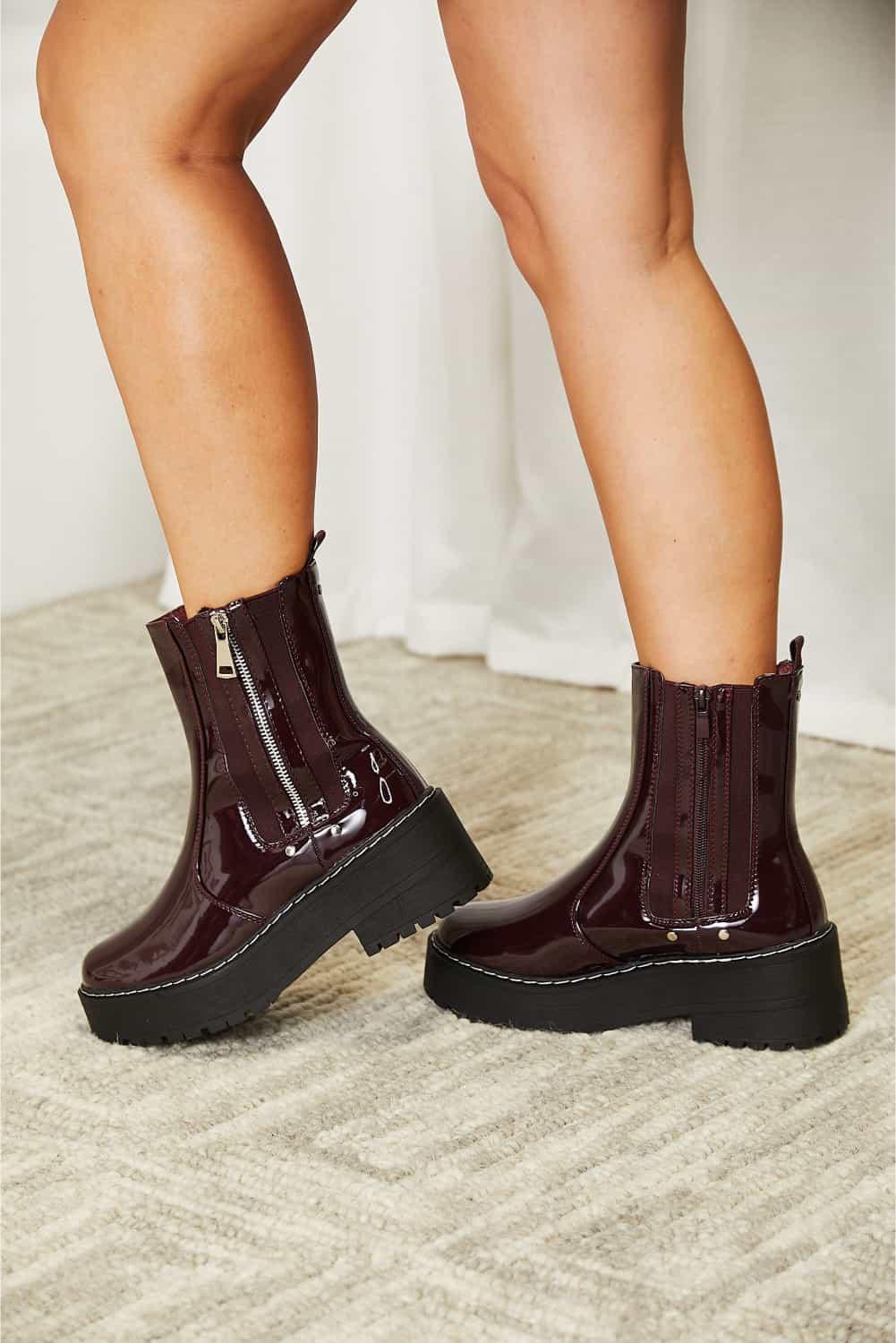 Forever Link Side Zip Platform Boots - SAMFILS