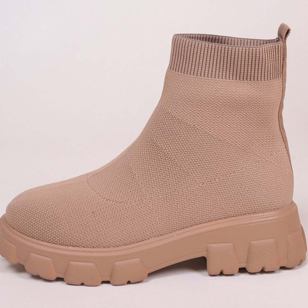 Mesh Round Toe Platform Boots Breathable - Samslivos