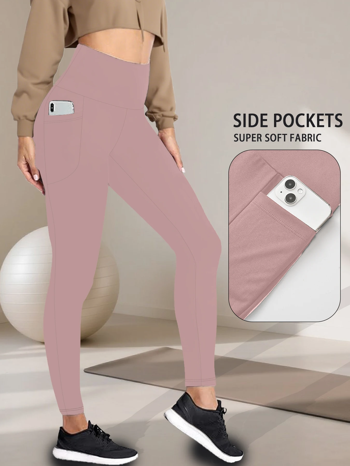 Super Soft Gym Fitness Women's Leggings With Pockets - Image 7