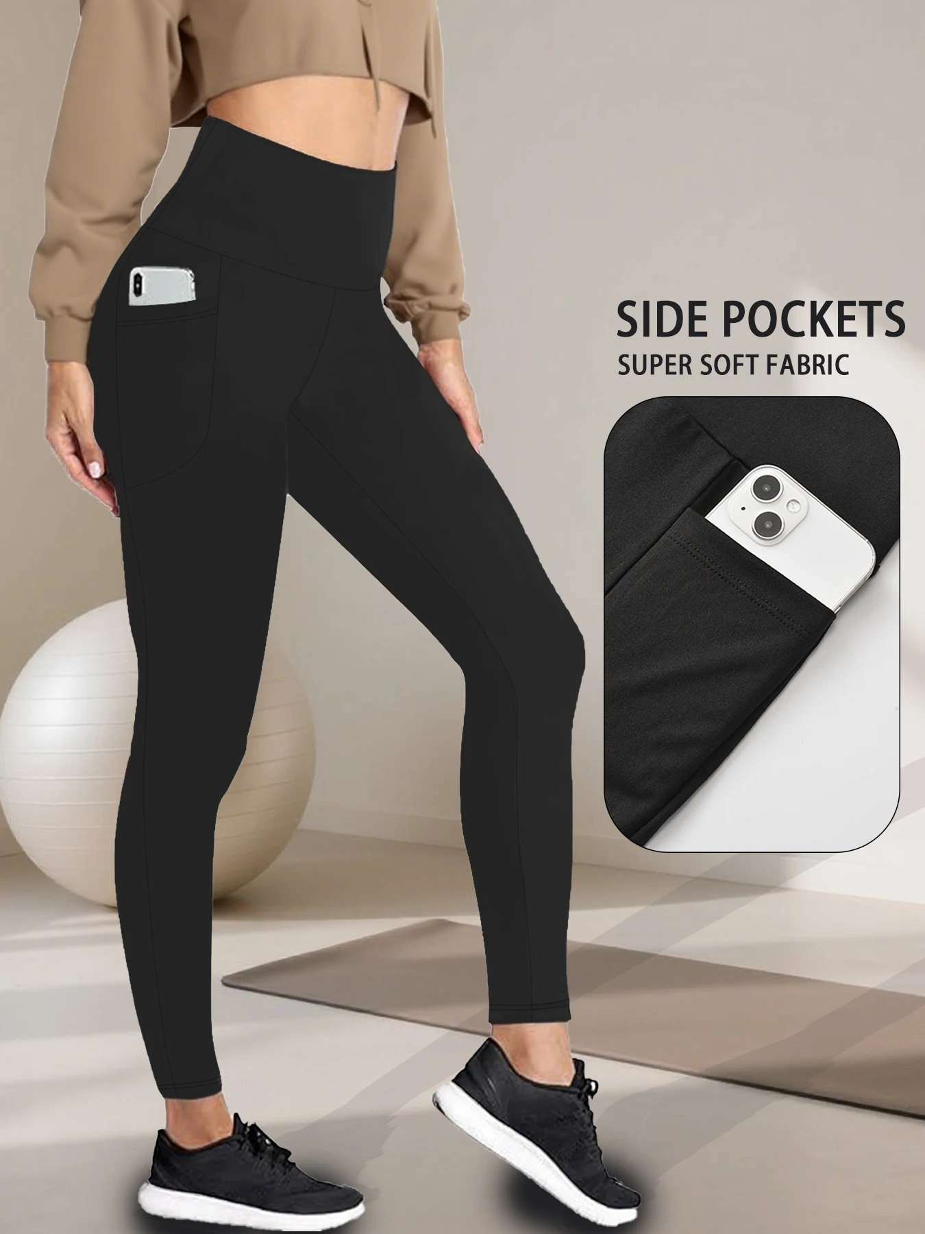 Super Soft Gym Fitness Women's Leggings With Pockets - Image 4