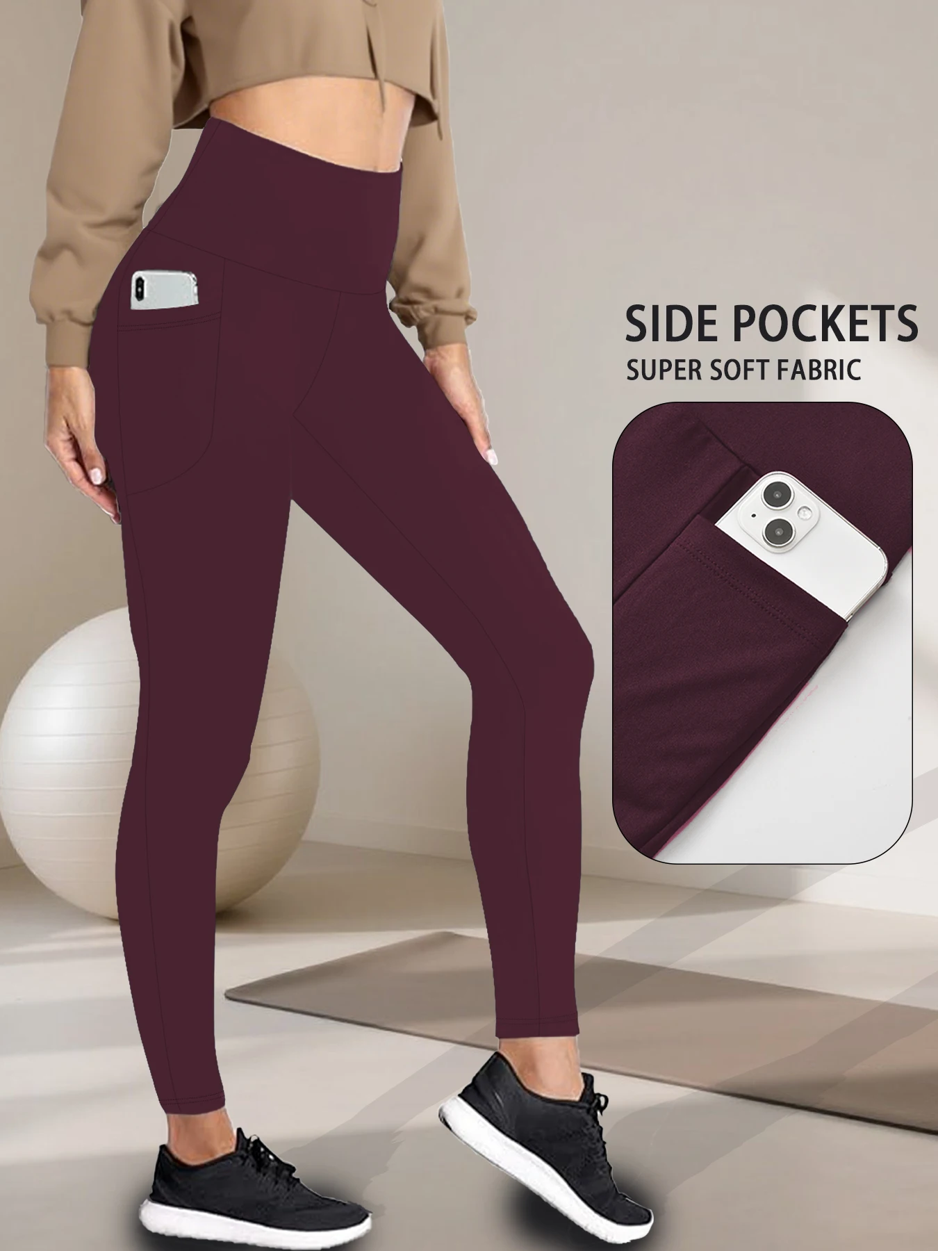 Super Soft Gym Fitness Women's Leggings With Pockets - Image 6