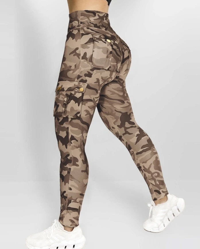 Elegant Fashion Women's High Waist  Camouflage Skinny Pants - Image 5