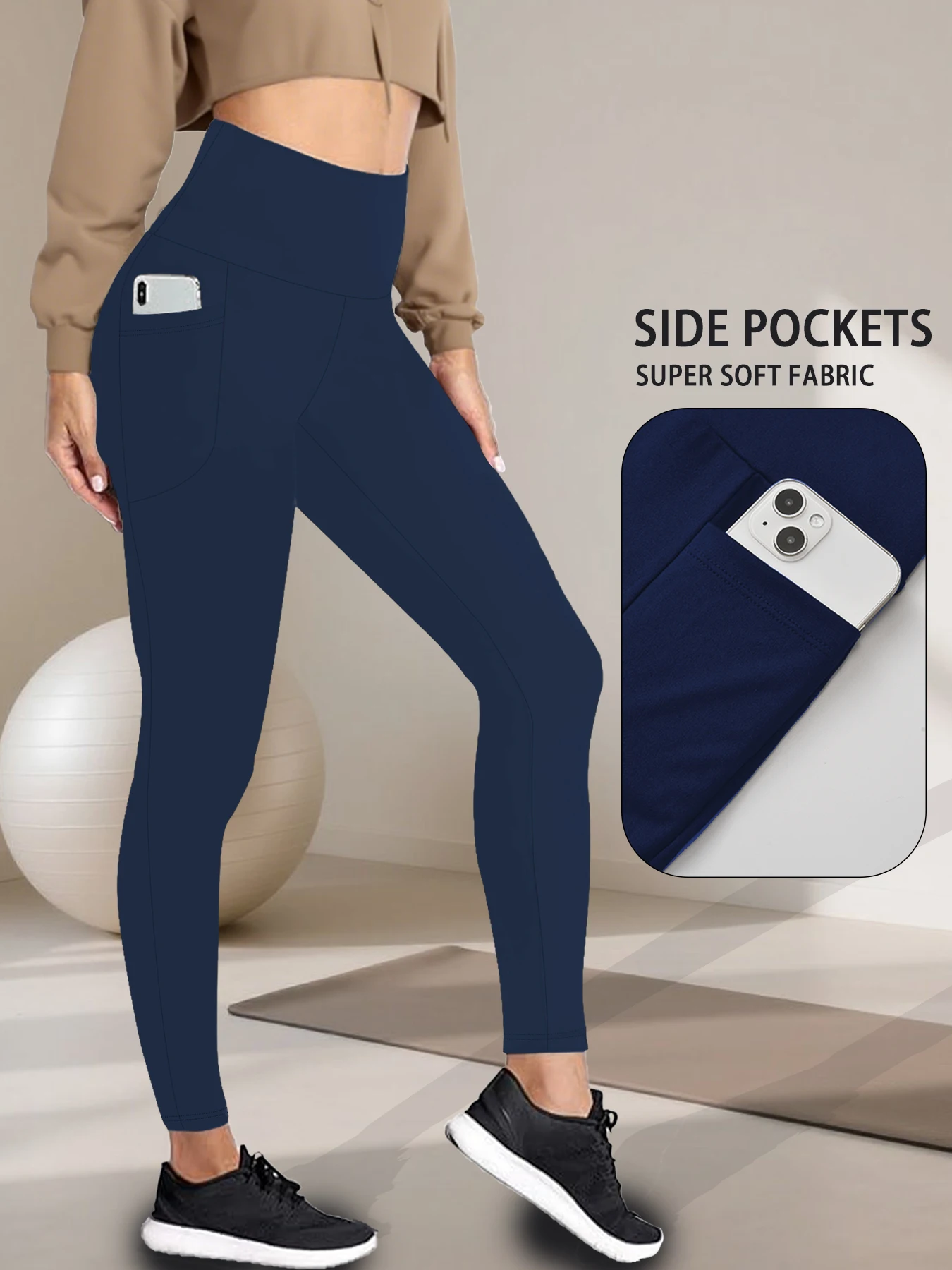 Super Soft Gym Fitness Women's Leggings With Pockets - Image 5