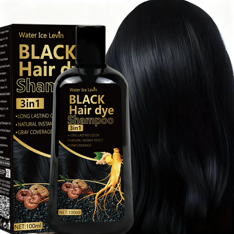 Black Hair Dye Shampoo 3in1 | Ginger-Biotin Lasting