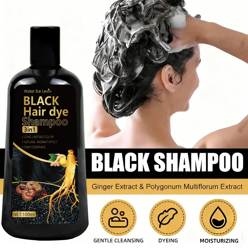 Black Hair Dye Shampoo 3in1 | Ginger-Biotin Lasting - Image 5